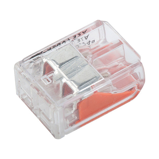 Клемма монтажная, универсальная, 2-проводная, прозрачная, уп. 5 шт, 0.08-4 мм², General Lighting Systems, 800409