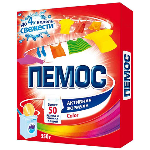 Стиральный порошок Пемос, 0.35 кг, автомат, для цветного белья, Color