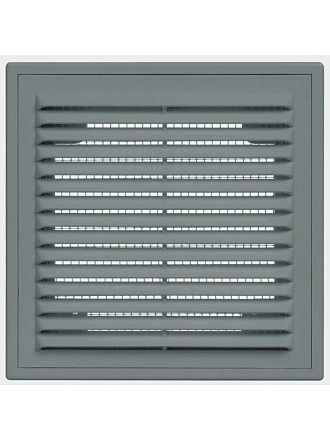 Решетка вентиляционная пластик, настенная, 180х250 мм, с сеткой, графит, Viento, 1825ВР