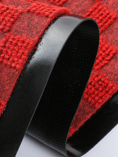 Коврик придверный, 40х60 см, прямоуг, 100% полиэстер, влаговпит, бордо., ромб, Жаккард , HP-203