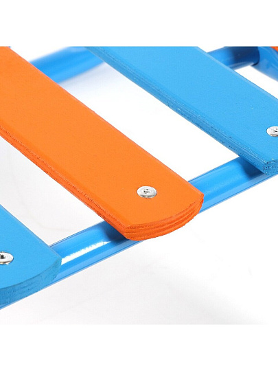 Санки Ветерок, В1/Г2, без рисунка, металлическая спинка, голубые, Nika