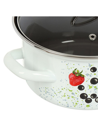 Набор посуды эмалированная сталь, 6 предметов, кастрюли 1.9, 2.5, 3.7 л, индукция, Керченский металлургический завод, Сластена-1-Люкс стиль