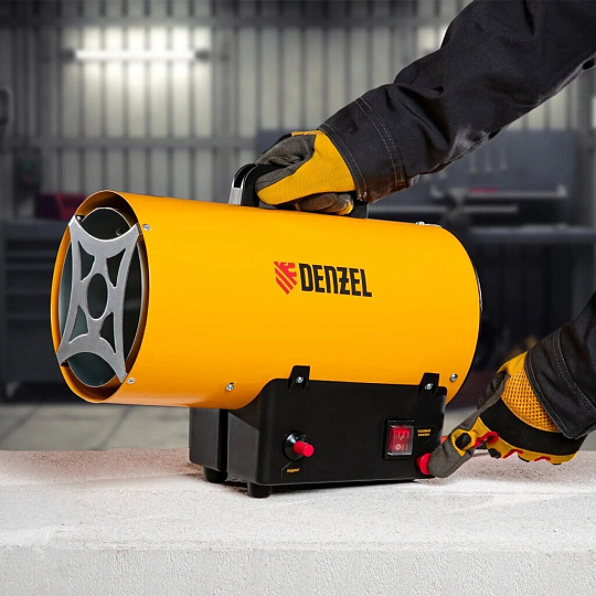 Пушка тепловая газовая, Denzel, GHG-10, 10 кВт, 300 м³/ч, 1 режим, круглая, 96476