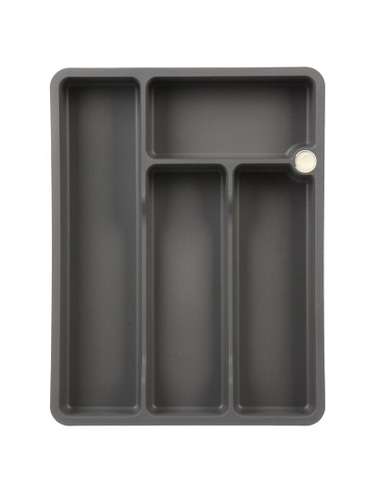 Лоток для столовых приборов раздвижной, серый, Бытпласт, Phibo, 434231811