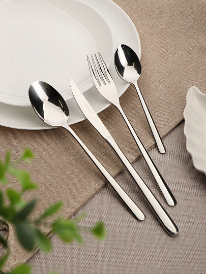 Ложка нержавеющая сталь, 3 предмета, чайная, Daniks, Element