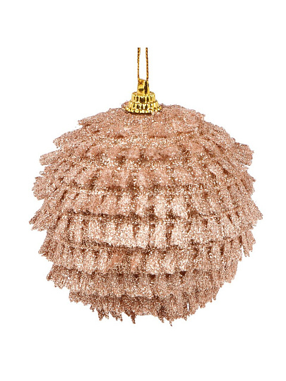 Набор шаров 3 шт, розовое золото, 8 см, полимер, глиттер, Y4-9488