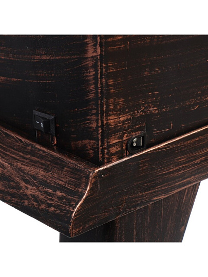 Фонарь декоративный 45х18х56 см, на ножках, USB шнур, АА 3шт, пластик, стекло, бронза, Камин, M120007