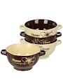Бульонница керамика, 4 шт, 650 мл, металлическая подставка, Шоколад, ТМ Глория, 202525 - фото 4