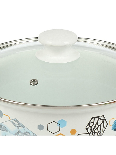 Набор посуды эмалированная сталь, 6 предметов, кастрюли 2.3, 3, 4 л, Керченский металлургический завод, Галактика-1-Экстра, белый