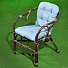 Мебель садовая Сиеста, стол, 50.2х50.2х55.3 см, 2 кресла, подушка голубая, 100 кг, AI-1808003 - фото 7