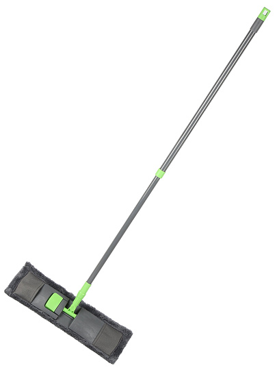 Швабра, микрофиб., телес.руч. 130см, серый/зеленый, Мария Искусница