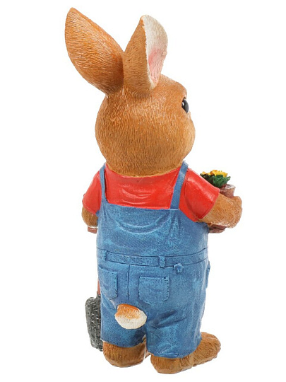 Фигурка садовая декоративная Кролик, 12.5х9.5х27 см, полистоун, Y4-8102