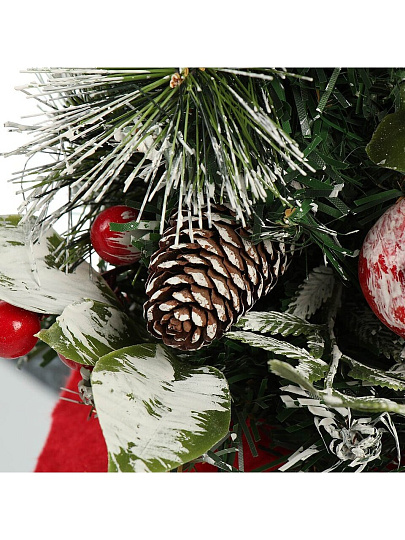 Елка новогодняя настольная, 30 см, пленка+леска, заснеженная, с декором, Y4-8406