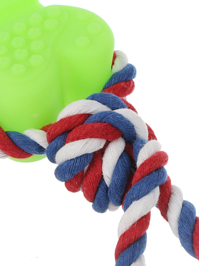 Игрушка для животных кость резиновая с канатом, 32 см, в ассортименте, Y4-11413