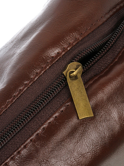 Косметичка экокожа, коричневая, 28Х11.5Х13см, A080050