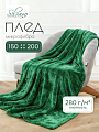 Плед 1.5-спальный, 150х200 см, 280 г/м2, микрофибра, 100% полиэстер, Silvano, Сильвия, зеленый