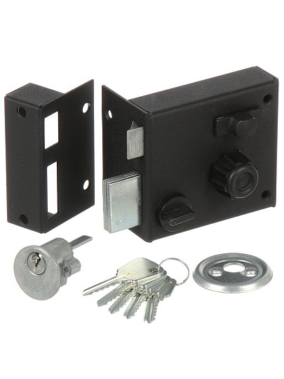 Замок накладной дверной, Балтика-2, 2073, черный