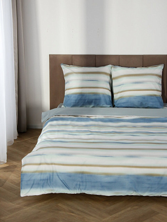 Постельное белье 2-спальное, простыня 200х215 см, 2 наволочки 70х70 см, пододеяльник 175х215 см, Майская ночь, микросатин, Мирей, SJT2502-5