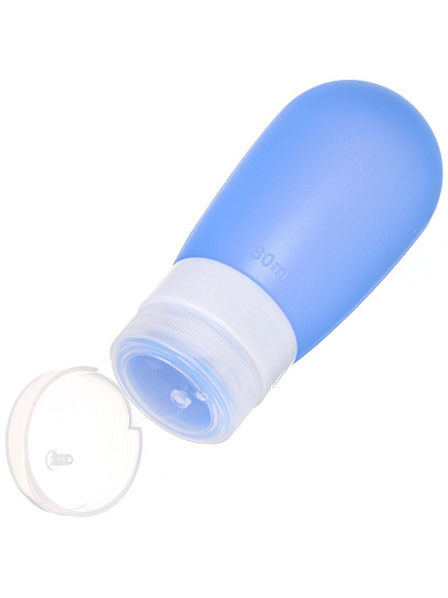 Флакон для путешествий 80мл, пластик, силикон, T2022-HT060, круглый, в ассортименте