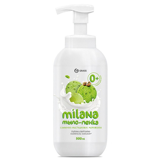 Мыло-пенка жидкое Grass, Milana Сливочно-фисташковое мороженое, 500 мл
