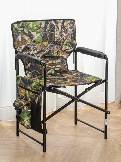 Кресло складное 50х56х86 см, камуфляж лесное, ткань водоотталкивающая, с карманом, 120 кг, Nika, КС2-LM/Л