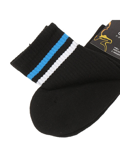 Носки для мужчин, Oemen, черный, синий, р. 27, с махровой стопой, PM179