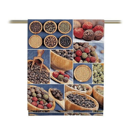 Полотенце кухонное вафельное, 50х70 см, 100% хлопок, Романтика, 4 перца, 5541, Россия