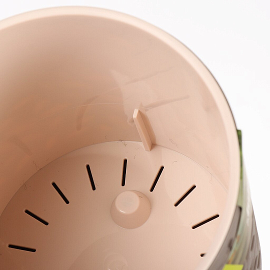 Кашпо пластик, 1.25 л, 13х13.5 см, мокачино/пудра, ВМС, Leaves, КШ-2083