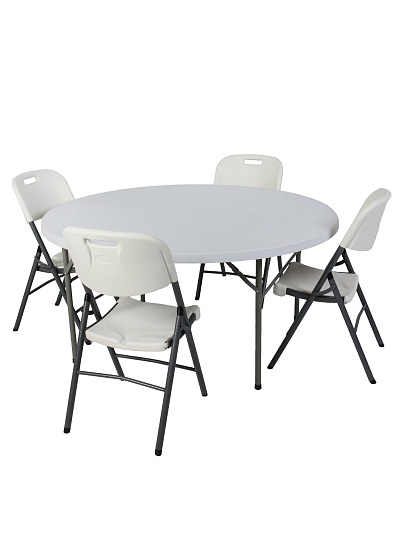 Мебель садовая Марьяна, белая, стол, 154х154х74 см, 4 стула, 100 кг, 84х46х52 см, C010217