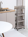Полка универсальная, пластик, 4 секции, 39х28х102 см, на колесах, серая, Y4-11631 - фото 2