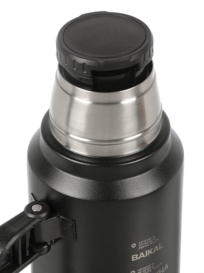 Термос нерж, 1.2 л, универс.горл, Barouge, колба нерж, ручк склад, черн, BT-430F