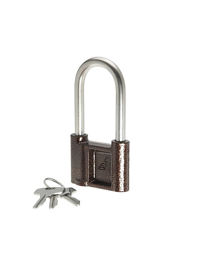 Замок навесной Зенит, ВС1.02-01, БП-00011489, блистер, цилиндровый, бронза, 70 мм, 3 ключа