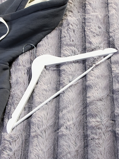 Вешалка-плечики для одежды, 44.5 см, дерево, с перекладиной, белое дерево, Марья Искусница, LH002W