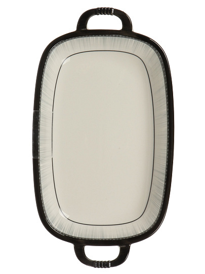 Блюдо керамика, прямоугольное, 18х33х4 см, с ручками, RasheL, R-33102