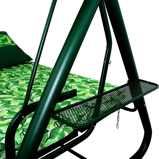 Качели садовые 3-местные, 202х133х174 см, 350 кг, Arno, Элегант, раскладываются в кровать, зеленые, 2016-КД-45/С, металл