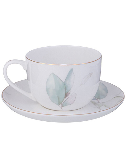Чайная пара фарфор, 2 предмета, на 1 персону, 380 мл, Lefard, Inspiration Нежность, 422-144, подарочная упаковка, белая