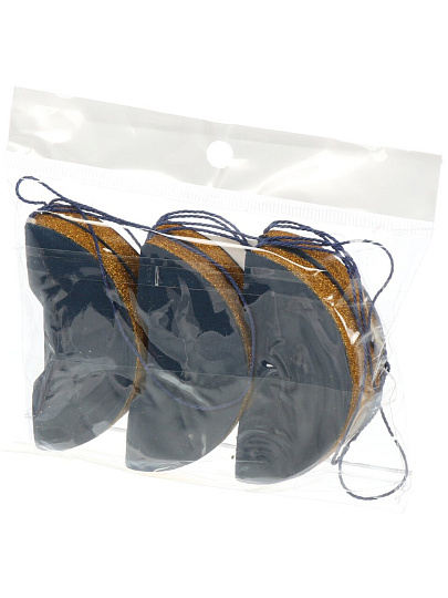 Елочное украшение Шар, 6 шт, синий с блеском, бумага, Y4-9807