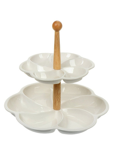 Ваза для фруктов, 2 яруса, керамика, 30.5, 28 см, Y4-6271