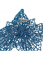 Елочное украшение Пуансеттия, синий ажур, 15 см, на прищепке, Y4-3007 - фото 2