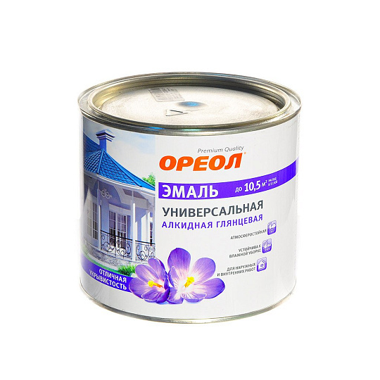 Эмаль алкидная Ореол белая глянцевая, 1.9 кг