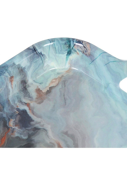 Поднос пластик, 44х31.5х6 см, прямоугольный, голубой мрамор, Y6-10714