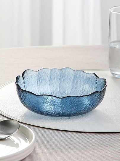 Салатник стекло, круглый, 16.5х6 см, 0.535 л, Ночное небо, Декостек, 5817/1-Н7