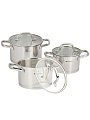 Набор посуды нерж, 6 пр, кастрюли 2.1,2.9,3.9, DNN3, SD-A17-6 - фото 4