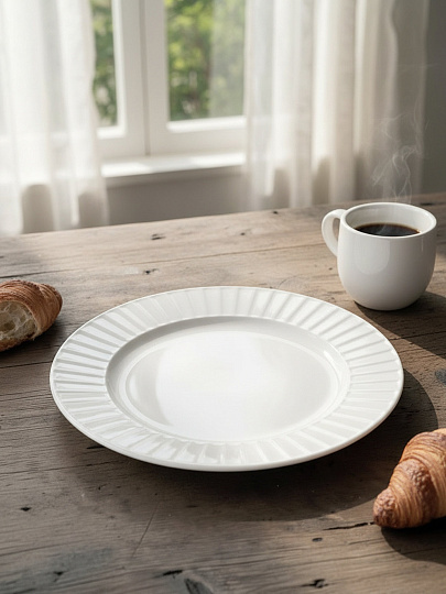 Тарелка десертная, фарфор, 20 см, круглая, Диана, Blue bird, BB-DP20-0101