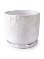 Горшок керамика, 0.8 л, 12х10.5 см, цилиндр, белый, Айсберг №2, 014974