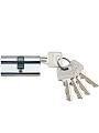 Личинка замка двери Trodos, ЦМ, 209214, 80 мм, хром, блистер, 5 ключей