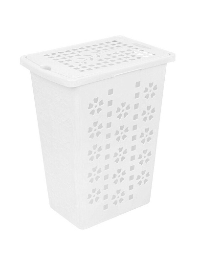 Корзина для белья, 30 л, прямоугольная, пластик, белая, Альтернатива, Виолетта, М1967