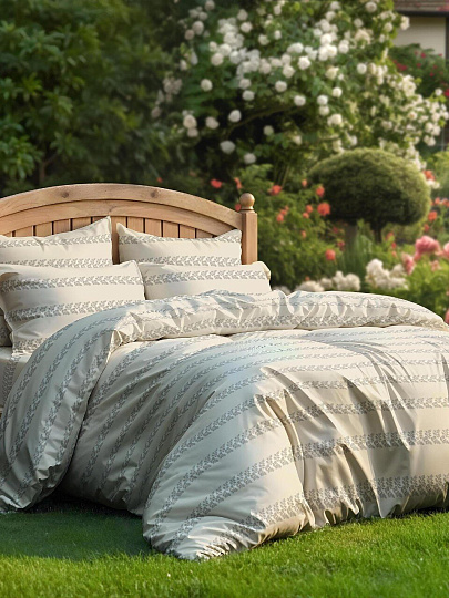 Постельное белье 2-спальное, простыня 220х240 см, 2 наволочки 70х70 см, пододеяльник 175х215 см, Волшебная ночь, перкаль, Ivy twig