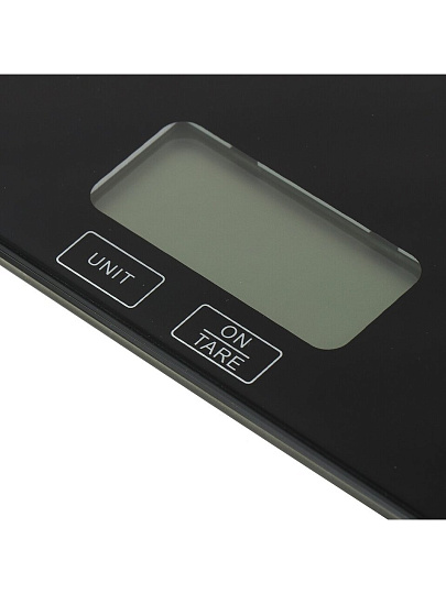 Весы кухонные электронные, стекло, Rion, точность 1 г, до 5 кг, LCD-дисплей, черные, PT-212