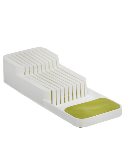 Подставка для ножей, пластик, прямоугольная, 39.5х13.7х7.3 см, зеленая, Y4-7231